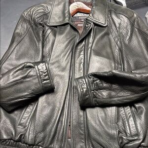 Pelle Studio Wilson’s Leather Bomber Jacket Mens L Black lined removable
